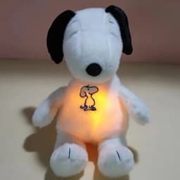 2027 Glowing Breathing Snoopy Plush Toy Baby Sleep Aid Cute Calming Stuffed Animal Kids Bedtime Gift