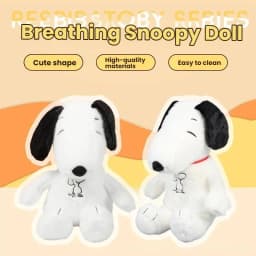 2027 Glowing Breathing Snoopy Plush Toy Baby Sleep Aid Cute Calming Stuffed Animal Kids Bedtime Gift