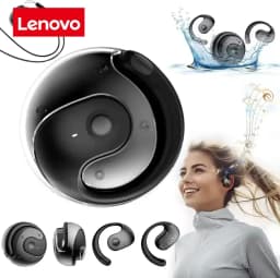 Lenovo OWS Wireless Headphones Bluetooth Headset with Mics HiFi Stereo Sound Earphones Smart Touch Sports Waterproof Earbuds