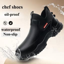 Fashion Men's Shoes Non Slip Waterproof Mens Work Shoes Oil Proof Kitchen Boots Durable Slip on Men Sneakers High Quality Tenis