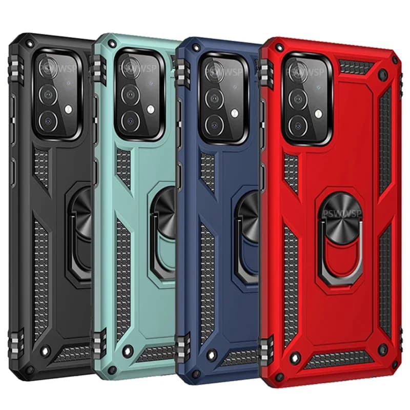 Shockproof Bumpers Armor Case For Samsung Galaxy S24 S23 S22 Ultra S21 S20 FE 5G S8 S9 S10 Plus Note 20 10 Metal Ring Cover