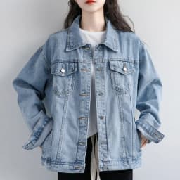 Vintage Women Jacket 2026 Autumn Winter Oversize Denim Jackets Washed Blue Jeans Coat Turn-down Collar Outwear Jacket