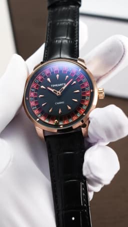 TIMEARTX Men's Trendy Watch European Roulette Poker Game Style Quartz Movement Genuine Leather Luxury Watch Men's Watches
