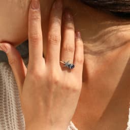 MODIAN 925 Sterling Silver Tanzanian Color Oval CZ Ring Vintage Pave Setting Starfish Jewelry for Women Silver Ring Gift