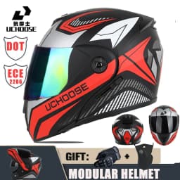 New Motorcycle helmet full face racing with Double sun visor Women man flip up Double lens DOT Gifts gloves and mask