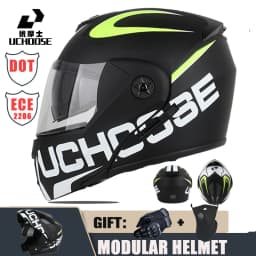 New Motorcycle helmet full face racing with Double sun visor Women man flip up Double lens DOT Gifts gloves and mask