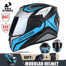 New Motorcycle helmet full face racing with Double sun visor Women man flip up Double lens DOT Gifts gloves and mask