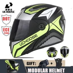New Motorcycle helmet full face racing with Double sun visor Women man flip up Double lens DOT Gifts gloves and mask