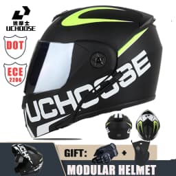 New Motorcycle helmet full face racing with Double sun visor Women man flip up Double lens DOT Gifts gloves and mask