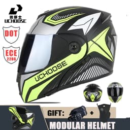 New Motorcycle helmet full face racing with Double sun visor Women man flip up Double lens DOT Gifts gloves and mask