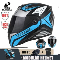 New Motorcycle helmet full face racing with Double sun visor Women man flip up Double lens DOT Gifts gloves and mask