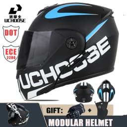 New Motorcycle helmet full face racing with Double sun visor Women man flip up Double lens DOT Gifts gloves and mask