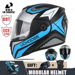 New Motorcycle helmet full face racing with Double sun visor Women man flip up Double lens DOT Gifts gloves and mask