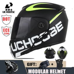 New Motorcycle helmet full face racing with Double sun visor Women man flip up Double lens DOT Gifts gloves and mask
