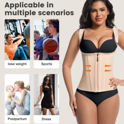 1PCS Waist Trainer for Women Corset Shapewear with Zipper Women's Waist Cincher Tank Top with Adjustable Straps