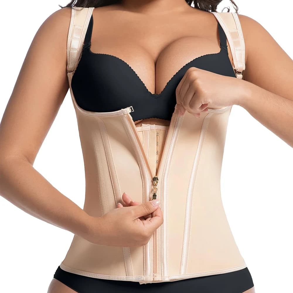 1PCS Waist Trainer for Women Corset Shapewear with Zipper Women's Waist Cincher Tank Top with Adjustable Straps
