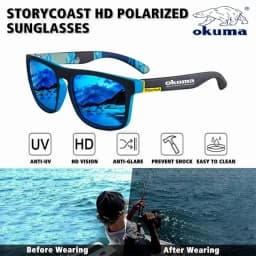 Okuma Fashion Polarized Glasses UV400 Anti Strong Light, Dazzling Light, Suitable for Cycling, Driving, Fishing, Etc