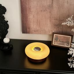 Cute Donut Touch Desk Lamp Bauhaus Design Bedroom Bedside Ambient Light Solid Wood Charging Lamps