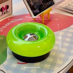 Cute Donut Touch Desk Lamp Bauhaus Design Bedroom Bedside Ambient Light Solid Wood Charging Lamps