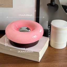 Cute Donut Touch Desk Lamp Bauhaus Design Bedroom Bedside Ambient Light Solid Wood Charging Lamps