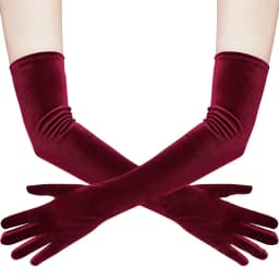 53cm Women Velvet Long Warm Evening Dress Elegant Etiquette Black Elasticity Gloves Retro Style Banquet Party Accessories