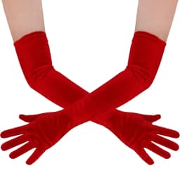 53cm Women Velvet Long Warm Evening Dress Elegant Etiquette Black Elasticity Gloves Retro Style Banquet Party Accessories