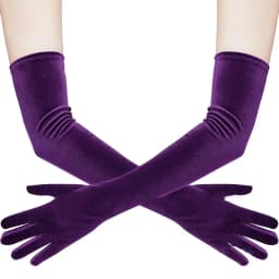 53cm Women Velvet Long Warm Evening Dress Elegant Etiquette Black Elasticity Gloves Retro Style Banquet Party Accessories