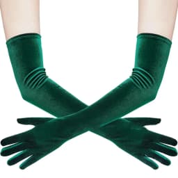 53cm Women Velvet Long Warm Evening Dress Elegant Etiquette Black Elasticity Gloves Retro Style Banquet Party Accessories