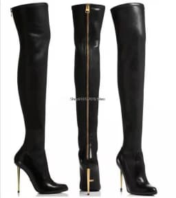 Patent Leather Over The Knee Boots Ladies High Heels 2023 New Large Size Sexy Thigh High Boots Stiletto Women Boots Botas Mujer