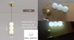 Designer Led Pendant Chandelier for Cafe Bar Bedroom Bedside Kitchen 4 Heads Round Ball Hanging Lighting Fixture Home Decor