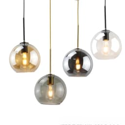 Modern Glass Ball Chandelier Lights for Dining Room Bar Kitchen Hanging Lamps Living Smoky Gray Glass Lampara Lustres Led Lights