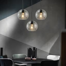 Modern Glass Ball Chandelier Lights for Dining Room Bar Kitchen Hanging Lamps Living Smoky Gray Glass Lampara Lustres Led Lights