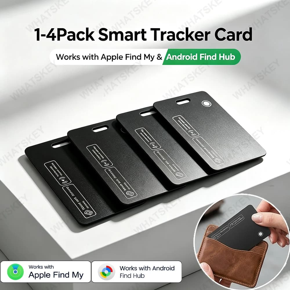 Wireless Charging Tracking Location Wallet Tracker Card Waterproof GPS Locator Work with IOS & Google Find My Bluetooth Tracker