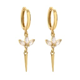 HECHENG,Hanging Rivet Cone Pendant Earrings Fashionable Women's Silver Color Accessories Party Jewelry