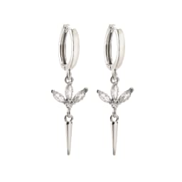 HECHENG,Hanging Rivet Cone Pendant Earrings Fashionable Women's Silver Color Accessories Party Jewelry