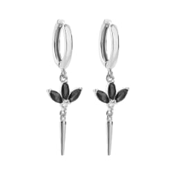 HECHENG,Hanging Rivet Cone Pendant Earrings Fashionable Women's Silver Color Accessories Party Jewelry