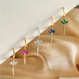 HECHENG,Hanging Rivet Cone Pendant Earrings Fashionable Women's Silver Color Accessories Party Jewelry