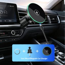 30W Fast Charging Magnetic Car Wireless Charger, LED Light Phone Mount Holder for iPhone 12, 13, 14, 15,16,17, Pro Max