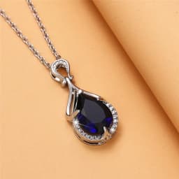 Huitan Elegant Special Women Pendant Necklace Inlaid Shining Blue CZ Trendy Party Accessories Charming Jewelry for Wedding Gift
