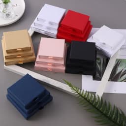 5pcs 9x9x1.7cm Kraft Paper Drawer Travel Jewelry Packaging Box Greeting Card Necklace Bracelet Earrings Gift Organizer Case Box