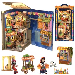 Original CUTEBEE DIY Book Nook Day of the Dead Booknook Plaza De Los Muertos Mexican Folklore Bookshelf Insert Decor DIY Craft