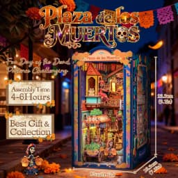 Original CUTEBEE DIY Book Nook Day of the Dead Booknook Plaza De Los Muertos Mexican Folklore Bookshelf Insert Decor DIY Craft
