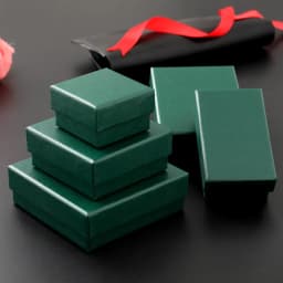 12pack White Simple Luxury Box Dark Green Paper Jewellry Rings Earrings Bracelet Necklace Display Case Jewelry Organizer Boxes