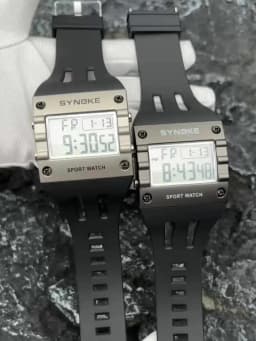 SYNOKE Men's Digital Sport Watch, Waterproof Square Wristwatch with Alarm Stopwatch, EL Luminous, Shockproof, 12/24H, Date Week