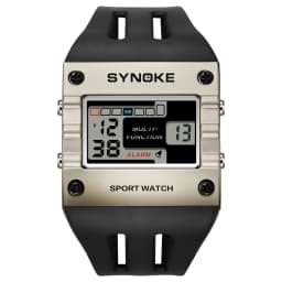 SYNOKE Men's Digital Sport Watch, Waterproof Square Wristwatch with Alarm Stopwatch, EL Luminous, Shockproof, 12/24H, Date Week