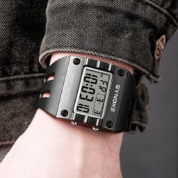 SYNOKE Men's Digital Sport Watch, Waterproof Square Wristwatch with Alarm Stopwatch, EL Luminous, Shockproof, 12/24H, Date Week