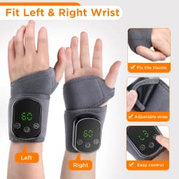Heated Wrist & Foot Massager for Home Comfort Cordless Hand Wrist Wrap with 5 Heat & 3 Vibration Modes Ankle Massager Belt