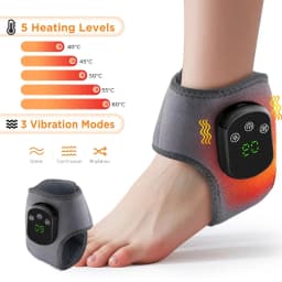Heated Wrist & Foot Massager for Home Comfort Cordless Hand Wrist Wrap with 5 Heat & 3 Vibration Modes Ankle Massager Belt