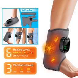 Heated Wrist & Foot Massager for Home Comfort Cordless Hand Wrist Wrap with 5 Heat & 3 Vibration Modes Ankle Massager Belt