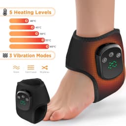 Heated Wrist & Foot Massager for Home Comfort Cordless Hand Wrist Wrap with 5 Heat & 3 Vibration Modes Ankle Massager Belt